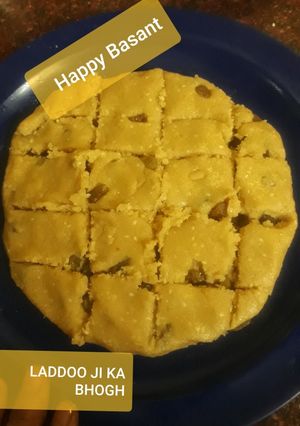 A picture of Basanti Rawa kesari bhog.