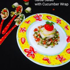 A picture of Salsa Salad With Cucumber Wrap.