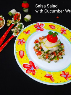 A picture of Salsa Salad With Cucumber Wrap.
