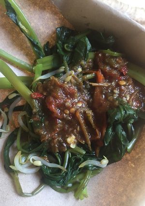 Foto resep Lotek kangkung khas comal