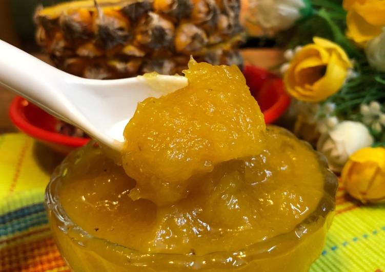 Recipe of Super Quick Homemade Homemade Pineapple Chunky Jam – No Preservatives