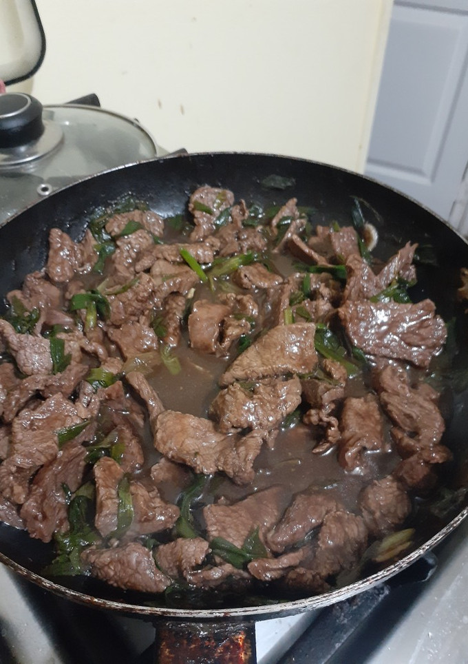 Una foto de Carne Mongoliana