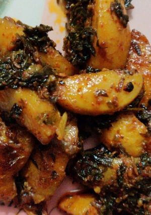 A picture of Aalu methi.