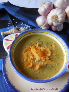 Une photo de Soupe de poireaux à la crème aillée