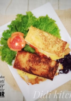 Foto resep Roti Jhon aja roti tawar Omelette telur
