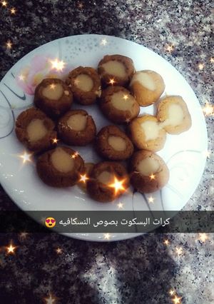 صورة لوصفة كرات البسكوت بصوص النسكافيه