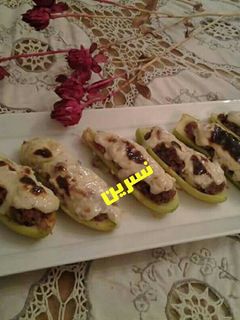 صورة لوصفة قوارب الكوسه بالبشاميل