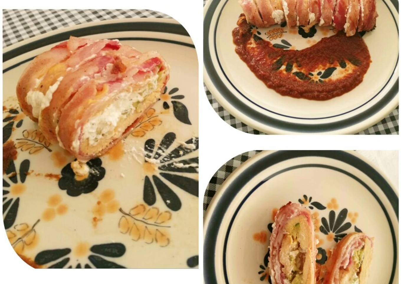 Pechuga de pollo rellena de queso con calabacín