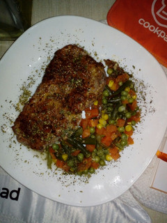A picture of Beef Steaks with Vegetables.