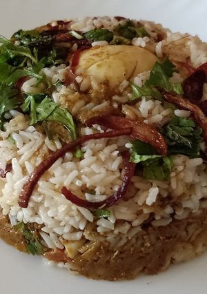 A picture of Egg biryani.