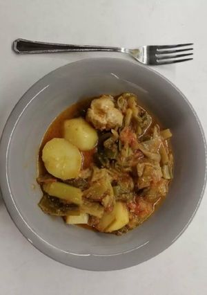 Φωτογραφία της συνταγής Χοιρινό με πράσα και πατάτες ή αλλιώς κεντανές