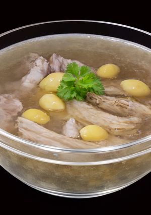 Hình của món SP.0249 - Bao Tử, Sụn Sườn Heo Hầm Tàu Hũ Ky & Bạch Quả.