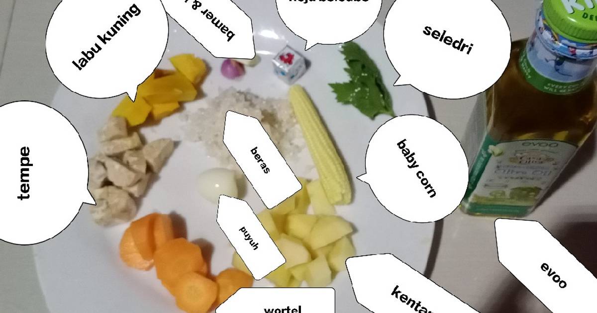 Resep Mpasi 6 bulan bubur nasi+puyuh+sayur+keju belcube oleh Febrian