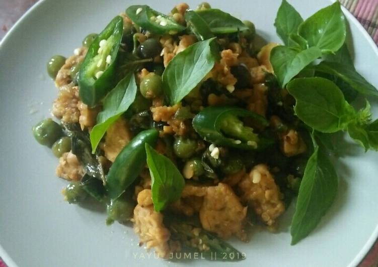 Resep Tempe leunca tumis cabe hejo Anti Gagal