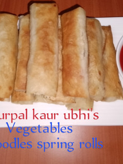 A picture of Vegetables noodles spring rolls.