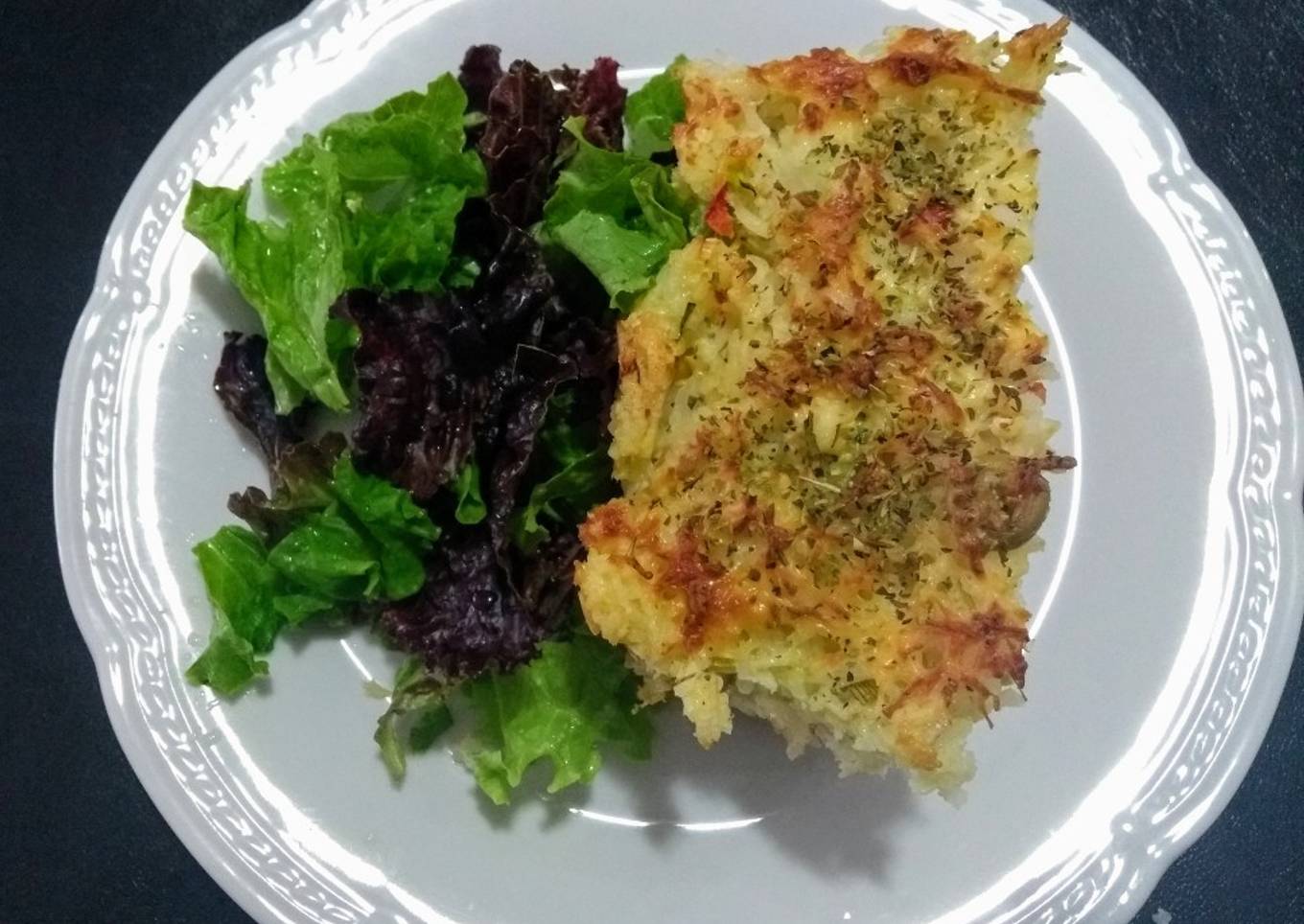 Arroz al horno con lo que tenemos en casa.