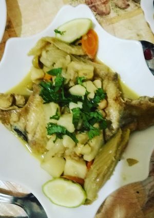 صورة لوصفة مرق ابيض بالخضار