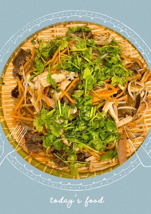 Hình của món Miến trộn thập cẩm.