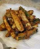 Parmesan Crusted Fried Green Tomatoes & Zucchini Spears