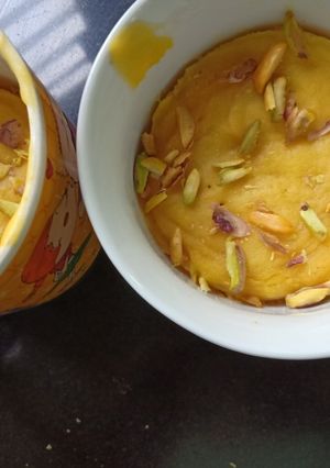 A picture of Mango Pistachio Mug cake.
