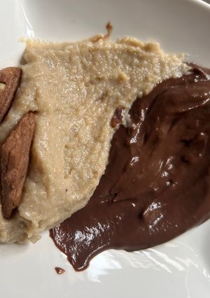 A picture of Creamy Plantain & chocolate pudding.