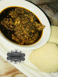 A picture of Moringa soup(miyar zogale).