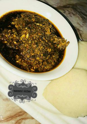 A picture of Moringa soup(miyar zogale).