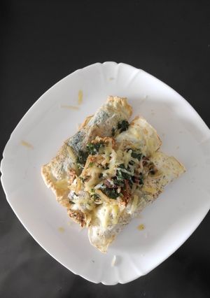 Una foto de Canelones fit altos en proteína y sin harina