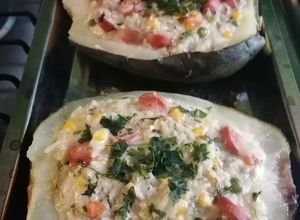 Una foto de Zapallo Italiano relleno