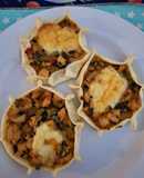 Canastitas saludables de pollo y verduras