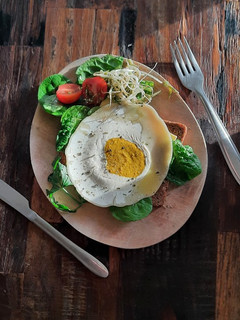 Una foto de Huevo frito vegano