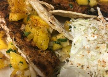 Easiest Way to Make Delicious Grilled Mahi Tacos with Pineapple Mango Salsa