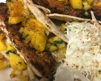 How To Making Recipe Grilled Mahi Tacos with Pineapple Mango Salsa Home Style