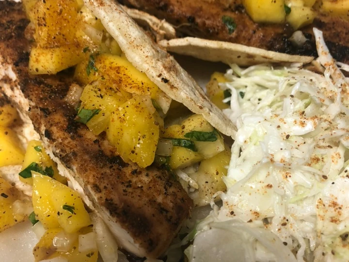 Simple Way Make Recipe Grilled Mahi Tacos with Pineapple Mango Salsa that is Awesome, Addictive}
