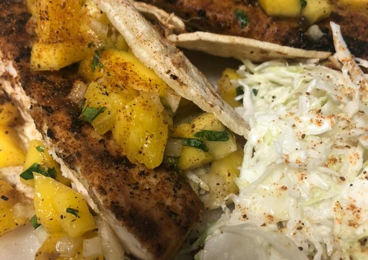 Recipe of Super Quick Grilled Mahi Tacos with Pineapple Mango Salsa