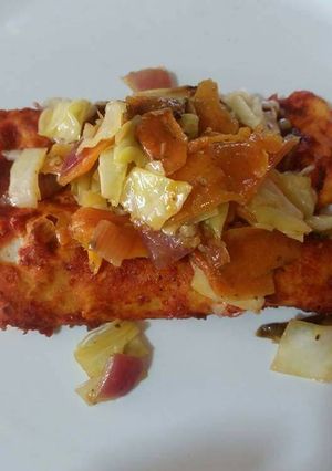 Una foto de Ensalada de repollo y zanahoria en escabeche