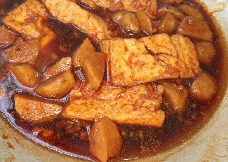 Tahu + Bakso Saos Lada Hitam