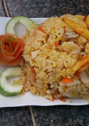 Hình của món Cơm chiên mực.