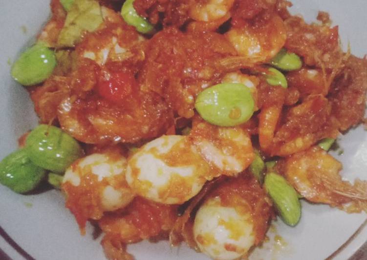 Sambal Petai mix udang dan telur puyuh