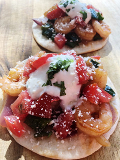 A picture of Chipotle Shrimp Tostados.