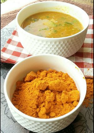 A picture of Sambar Podi traditional Tanjore recipe.