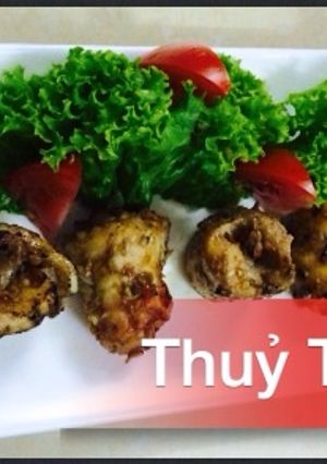 Hình của món CÁ TẦM CUỐN RIỀNG NƯỚNG.
