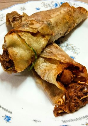 A picture of Chicken Manchurian Kathi Roll.
