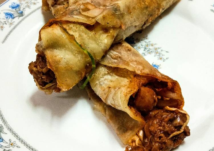 Recipe of Super Quick Homemade Chicken Manchurian Kathi Roll