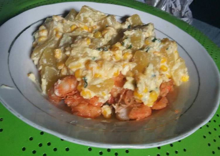 Resep Udang goreng tepung saos telur keju Anti Gagal