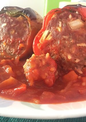 Una foto de Pimentones rellenos con carne