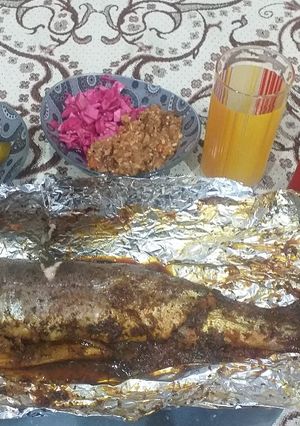عکسی از دستور ماهی شکم پر