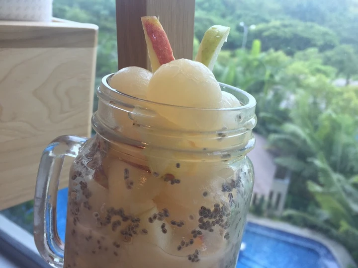 Cara Sederhana Membikin Resep  Overnight Oat chia Longan yang Lezat, Bikin Ketagihan