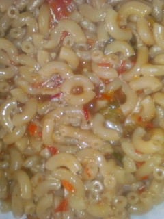 A picture of Macaroni pasta Jollof.