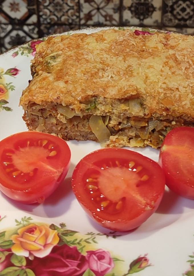Заливний "кето" пиріг з овочами та сиром 💙